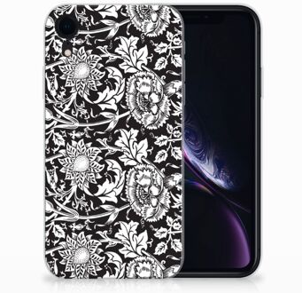 B2Ctelecom Siliconen Case iPhone XR Black Flowers