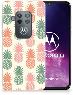 B2Ctelecom Siliconen Case Motorola One Zoom Ananas