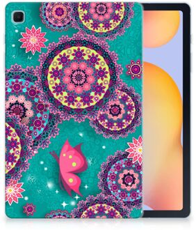 B2Ctelecom Siliconen Hoes Samsung Galaxy Tab S6 Lite Cover Cirkels en Vlinders met doorzichte zijkanten