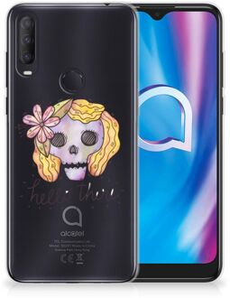 B2Ctelecom Siliconen Hoesje Alcatel 1S (2020) GSM Hoesje Boho Skull