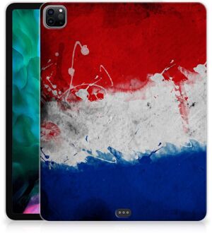 B2Ctelecom Siliconen Hoesje Bumper iPad Pro 12.9 (2020) | iPad Pro 12.9 (2021) Backcase Nederlandse Vlag met doorzichte zijkanten