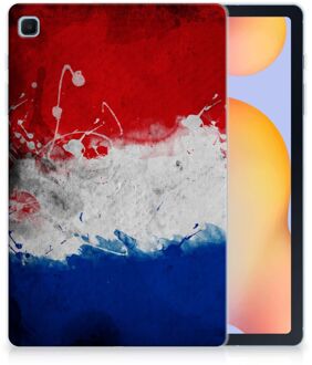 B2Ctelecom Siliconen Hoesje Bumper Samsung Galaxy Tab S6 Lite Backcase Nederlandse Vlag met doorzichte zijkanten