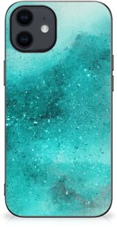 B2Ctelecom Siliconen Hoesje iPhone 12 Pro | 12 (6.1") Telefoon Hoesje met Zwarte rand Painting Blue