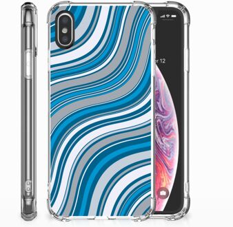 B2Ctelecom Siliconen Hoesje iPhone X/10 | Xs Design Waves Blue