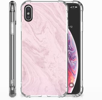 B2Ctelecom Siliconen Hoesje iPhone X/10 | Xs Marble Pink