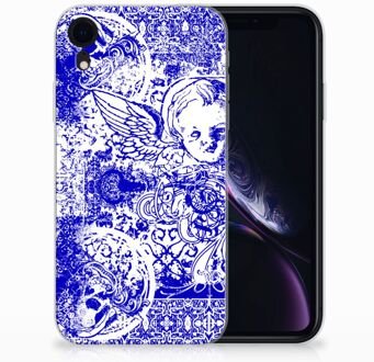 B2Ctelecom Siliconen Hoesje iPhone XR Angel Skull Blue