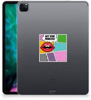 B2Ctelecom Siliconen Hoesje met foto iPad Pro 12.9 (2020) | iPad Pro 12.9 (2021) Case Popart Princess met doorzichte zijkanten