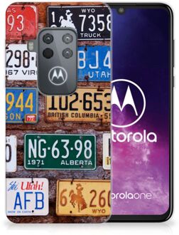 B2Ctelecom Siliconen Hoesje met foto Motorola One Zoom Kentekenplaten