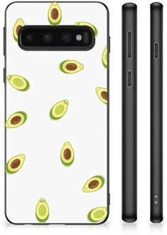 B2Ctelecom Siliconen Hoesje met Foto Samsung Galaxy S10 Telefoon Hoesje met Zwarte rand Avocado