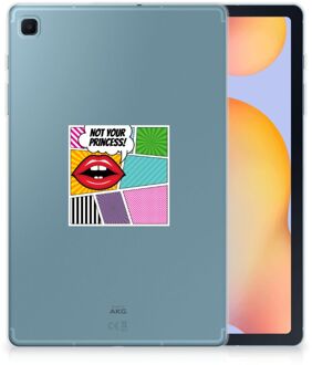 B2Ctelecom Siliconen Hoesje met foto Samsung Galaxy Tab S6 Lite Case Popart Princess met doorzichte zijkanten