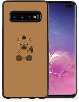 B2Ctelecom Siliconen Hoesje met Naam Samsung Galaxy S10+ Telefoon Hoesje met Zwarte rand Baby Hyena