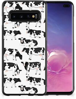 B2Ctelecom Siliconen Hoesje met Naam Samsung Galaxy S10+ Telefoon Hoesje met Zwarte rand Koetjes