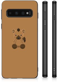 B2Ctelecom Siliconen Hoesje met Naam Samsung Galaxy S10 Telefoon Hoesje met Zwarte rand Baby Hyena