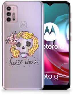 B2Ctelecom Siliconen Hoesje Motorola Moto G30 | G10 GSM Hoesje Boho Skull