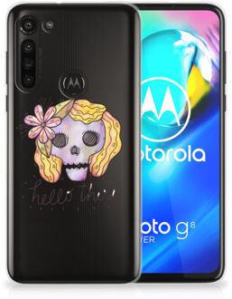 B2Ctelecom Siliconen Hoesje Motorola Moto G8 Power GSM Hoesje Boho Skull