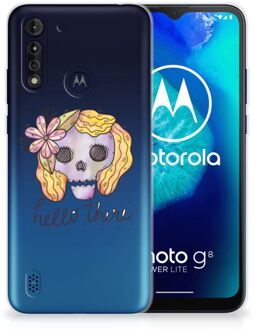 B2Ctelecom Siliconen Hoesje Motorola Moto G8 Power Lite GSM Hoesje Boho Skull