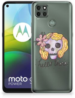 B2Ctelecom Siliconen Hoesje Motorola Moto G9 Power GSM Hoesje Boho Skull