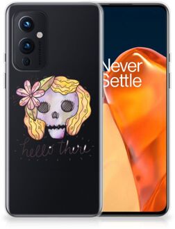 B2Ctelecom Siliconen Hoesje OnePlus 9 GSM Hoesje Boho Skull