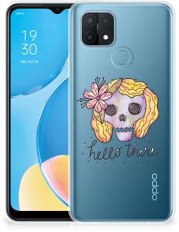 B2Ctelecom Siliconen Hoesje OPPO A15 GSM Hoesje Boho Skull