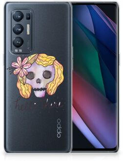 B2Ctelecom Siliconen Hoesje OPPO Find X3 Neo GSM Hoesje Boho Skull