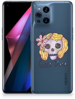 B2Ctelecom Siliconen Hoesje OPPO Find X3 | X3 Pro GSM Hoesje Boho Skull