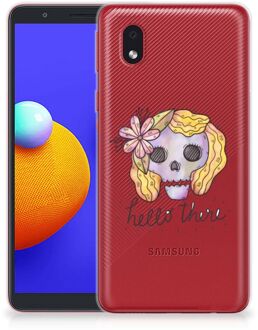 B2Ctelecom Siliconen Hoesje Samsung Galaxy A01 Core GSM Hoesje Boho Skull