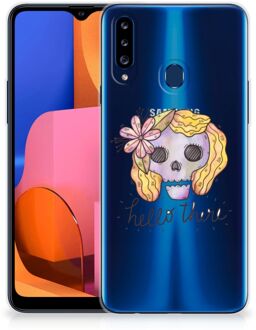 B2Ctelecom Siliconen Hoesje Samsung Galaxy A20s GSM Hoesje Boho Skull