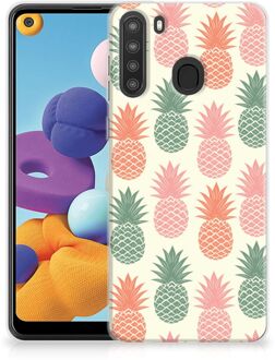 B2Ctelecom Siliconen Hoesje Samsung Galaxy A21 GSM Hoesje Ananas