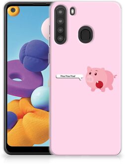 B2Ctelecom Siliconen Hoesje Samsung Galaxy A21 GSM Hoesje Pig Mud