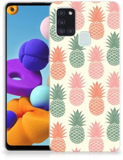 B2Ctelecom Siliconen Hoesje Samsung Galaxy A21s GSM Hoesje Ananas