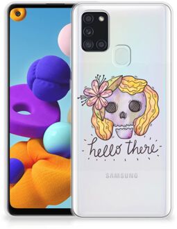 B2Ctelecom Siliconen Hoesje Samsung Galaxy A21s GSM Hoesje Boho Skull