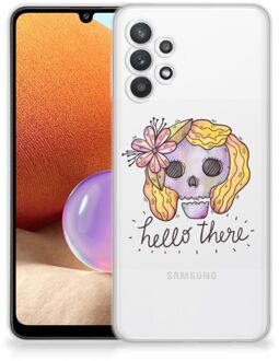 B2Ctelecom Siliconen Hoesje Samsung Galaxy A32 4G GSM Hoesje Boho Skull