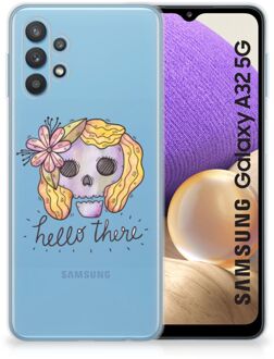 B2Ctelecom Siliconen Hoesje Samsung Galaxy A32 5G GSM Hoesje Boho Skull