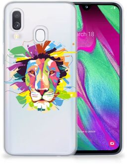 B2Ctelecom Siliconen Hoesje Samsung Galaxy A40 Back Cover Lion Color