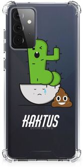 B2Ctelecom Siliconen Hoesje Samsung Galaxy A72 4G/5G Telefoon Hoesje met doorzichtige rand Cactus Poo