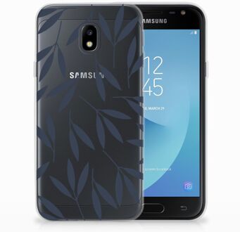 B2Ctelecom Siliconen Hoesje Samsung Galaxy J3 2017 Design Leaves Blue