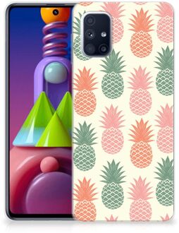 B2Ctelecom Siliconen Hoesje Samsung Galaxy M51 GSM Hoesje Ananas