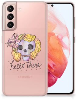 B2Ctelecom Siliconen Hoesje Samsung Galaxy S21 GSM Hoesje Boho Skull