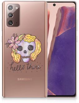 B2Ctelecom Siliconen Hoesje Samsung Note 20 GSM Hoesje Boho Skull