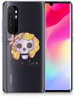 B2Ctelecom Siliconen Hoesje Xiaomi Mi Note 10 Lite GSM Hoesje Boho Skull