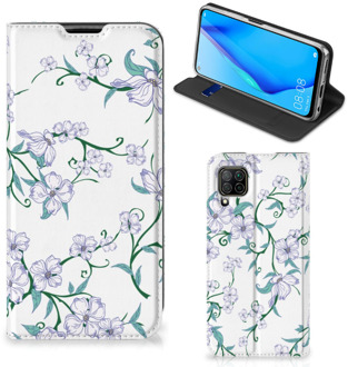 B2Ctelecom Smart Cover Huawei P40 Lite Telefoonhoesje Blossom White