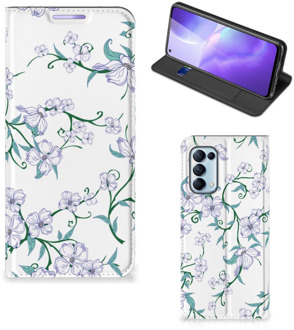 B2Ctelecom Smart Cover OPPO Find X3 Lite Telefoonhoesje Blossom White