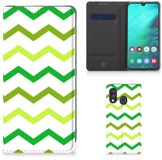 B2Ctelecom Smart Cover Samsung A40 Zigzag Groen