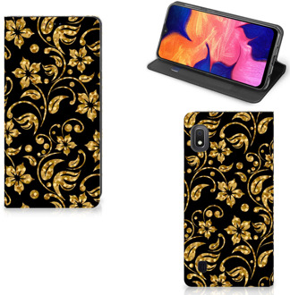 B2Ctelecom Smart Cover Samsung Galaxy A10 Gouden Bloemen