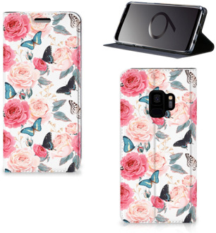 B2Ctelecom Smart cover Samsung Galaxy S9 Butterfly Roses