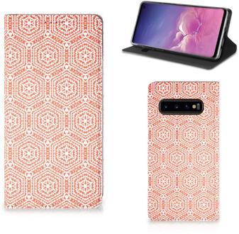 B2Ctelecom Smart Cover Samsung S10 Pattern Orange