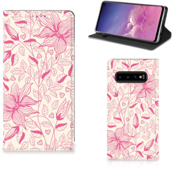 B2Ctelecom Smart Cover Samsung S10 Pink Flowers