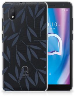 B2Ctelecom Smartphone hoesje Alcatel 1B (2020) Back Case Siliconen Hoesje met Foto Leaves Blue