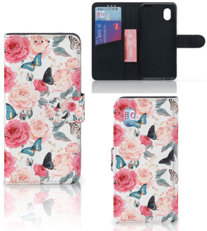 B2Ctelecom Smartphone Hoesje Alcatel 1B (2020) Flipcase Cadeautjes voor Moederdag Butterfly Roses