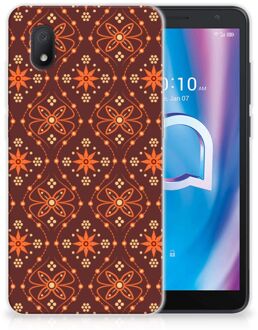 B2Ctelecom Smartphone hoesje Alcatel 1B (2020) Leuk Case Batik Brown